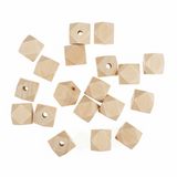 Wooden Beads: 20mm: 5mm Centre Hole: Geo Cut: 50 Pieces