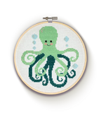 Crafty Kit Company Green Octopus Cross Stitch Kit