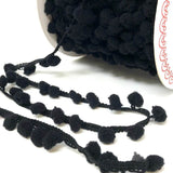 Bertie's Bows Pom Pom Trim - 10mm Diameter -Black