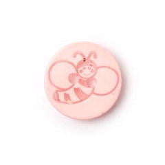 Button- 15mm Light Pink Bee