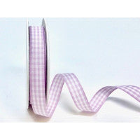 Gingham Ribbon 15mm - Rose Purple