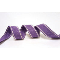 Cotton Blend Heavy Weight 2 Stripe Webbing - 34mm Lupin Purple