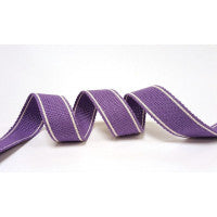 Cotton Blend Heavy Weight 2 Stripe Webbing -34mm Lupin Purple