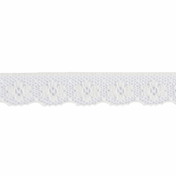 Nylon Lace: Daisy Scalloped: Flat:15mm: Cream