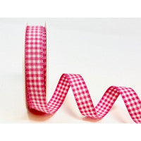 Gingham Ribbon 15mm - Fuchsia
