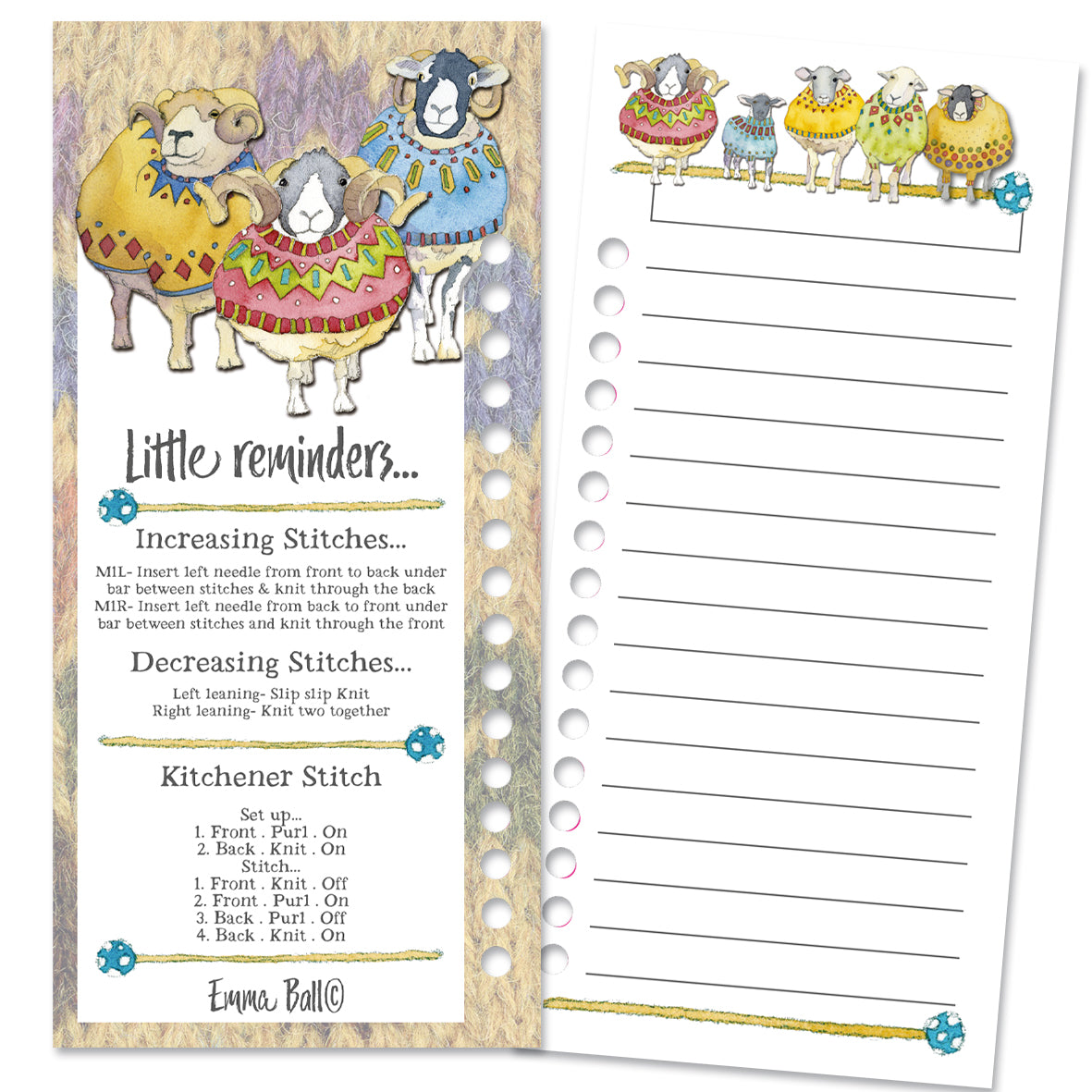 Sheep in Sweaters Colour Chart Cards by Emma Ball Ltd