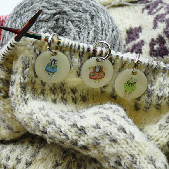Sheep in Sweaters Stitch Markers (set of 6) by Emma Ball Ltd