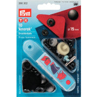 Prym Press Fasteners - Anorack - 15mm Black