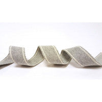 Cotton Blend Heavy Weight 2 Stripe Webbing - 34mm Silver