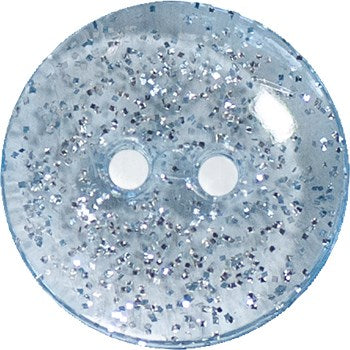Buttons - 15mm Italian 2-hole Sky Blue Glitter