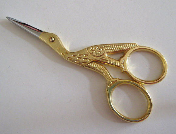 3.5inch Brass Embossed Stork Embroidery Janome Scissors