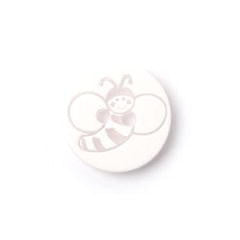 Button- 15mm White Bee