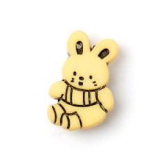 Button- 13mm Yellow Bunny Shape Shank Button