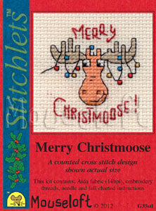 Stitchlets with Card & Envelope - Merry Christmoose